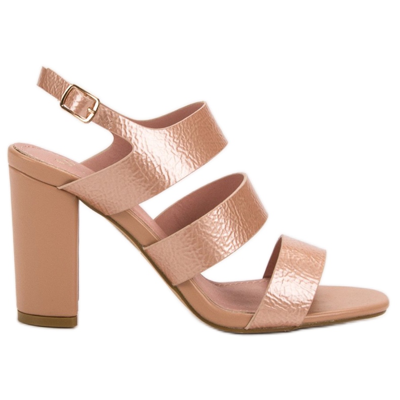 SHELOVET Ružičaste sandale na šanku ružičasta
