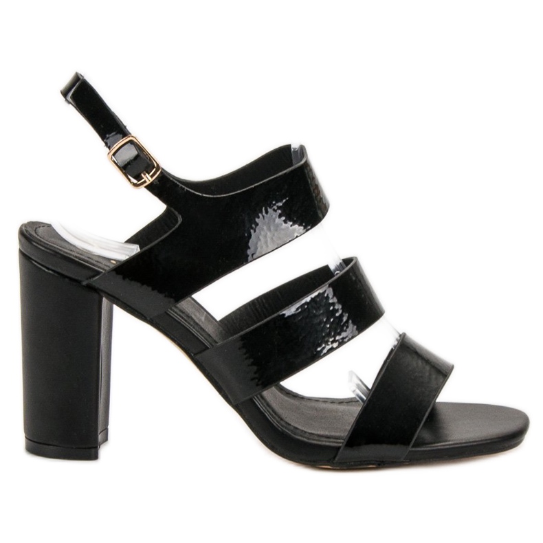 SHELOVET Crne sandale na šanku crno