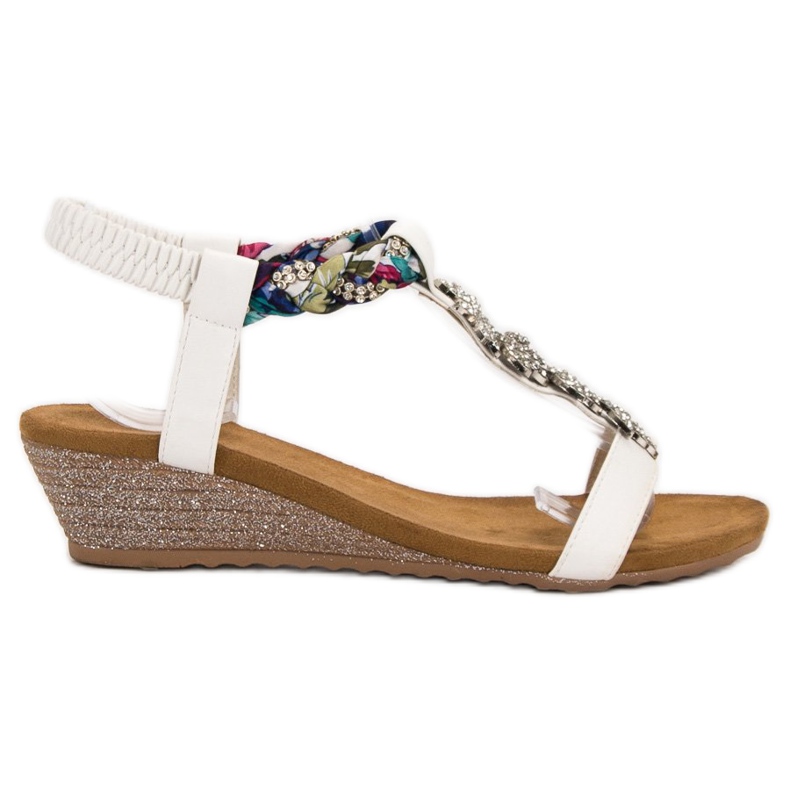 SHELOVET Sandale s ukrasima bijela