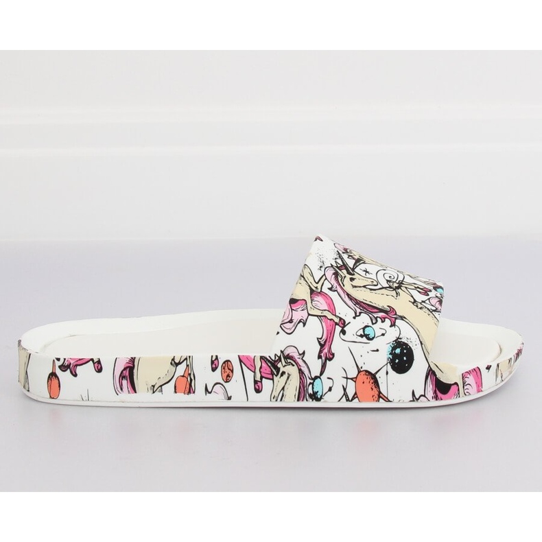 Jednorog bijele papuče CK83 Bijele raznobojna