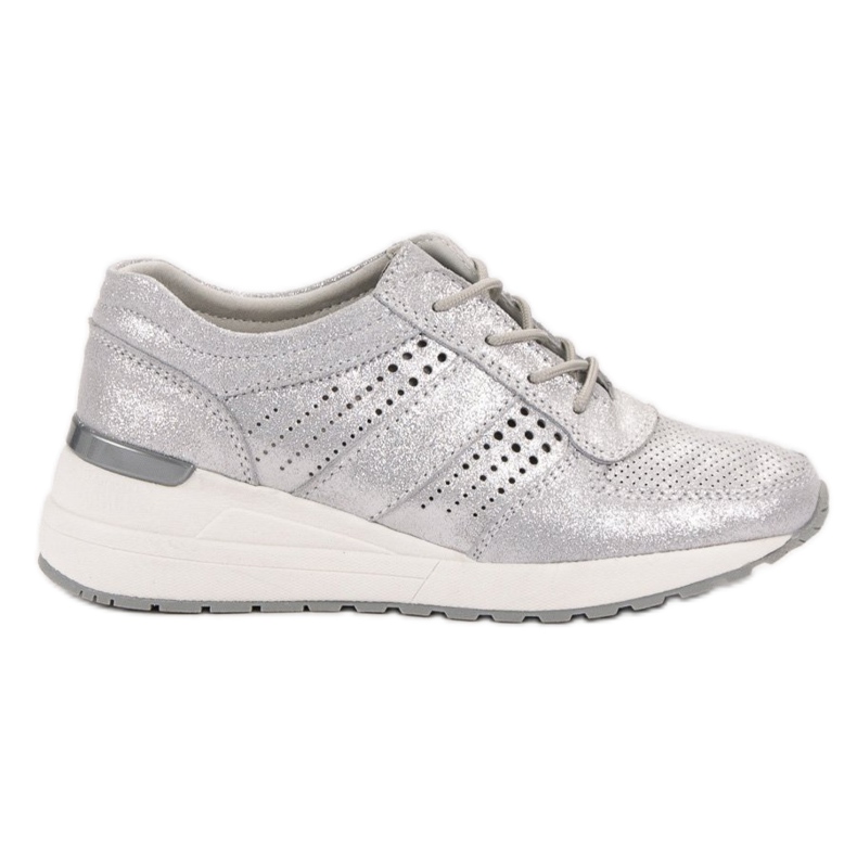 Kožne cipele VINCEZA siva