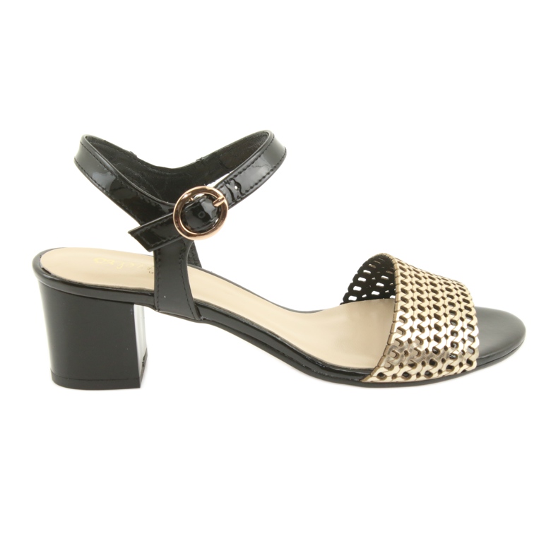 Espinto Crne / zlatne sandale crno žuta boja