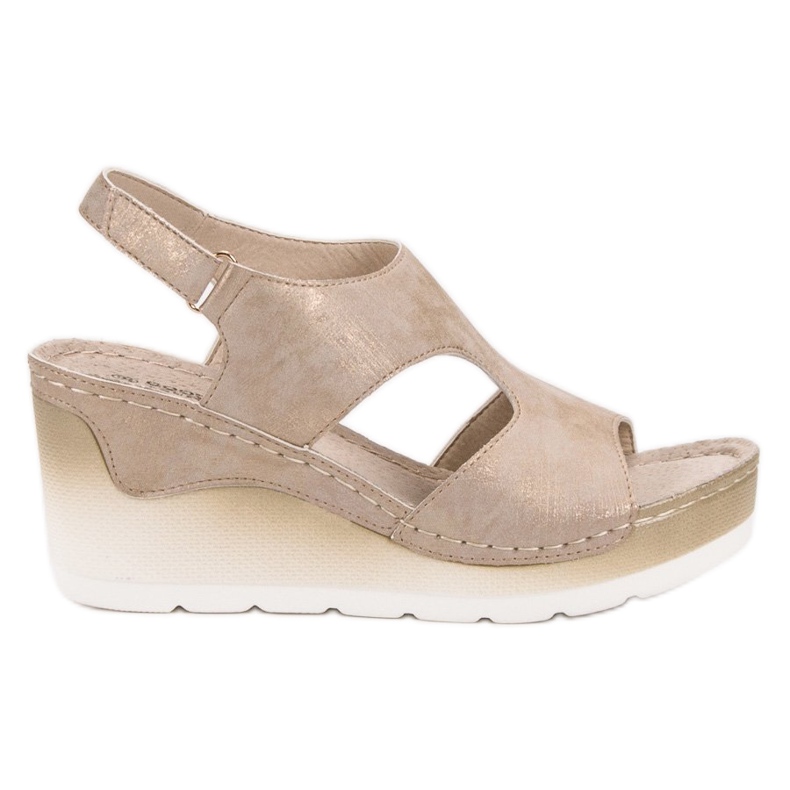 Goodin Udobne sandale na klin žuta boja