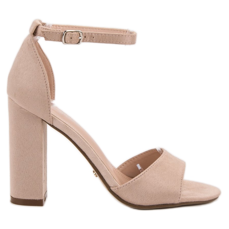 Ideal Shoes Udobne sandale s visokim potpeticama smeđa