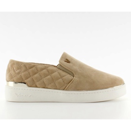 Suede tenisice slip-on 7103 Beige II-GAT bež