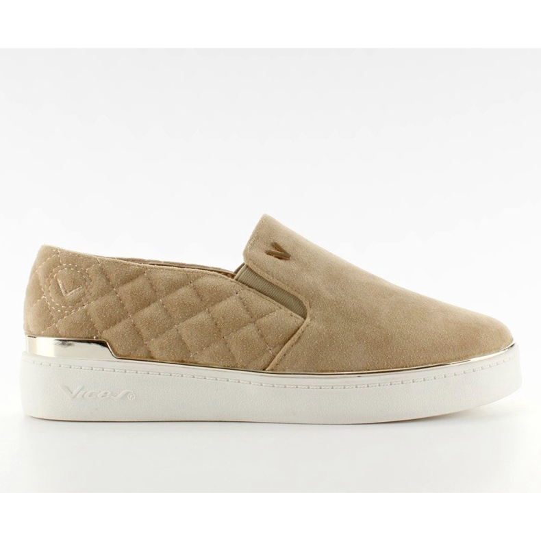 Suede tenisice slip-on 7103 Beige II-GAT bež