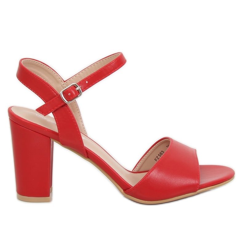 Crvene sandale na visoku petu FZ583 Crvena