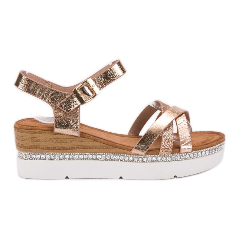 Seastar Modne sandale s kubnim cirkonijem žuta boja