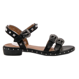 Small Swan Crne sandale sa čavlima crna