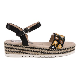 SHELOVET Sandale na platformi crna