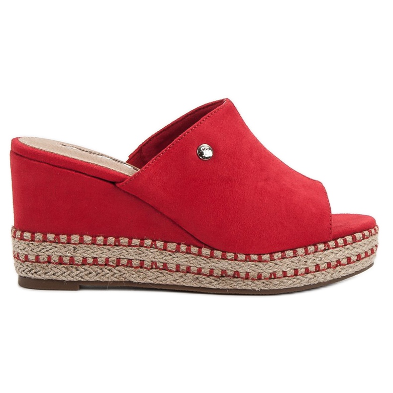 Best Shoes Sandale na klin crvena