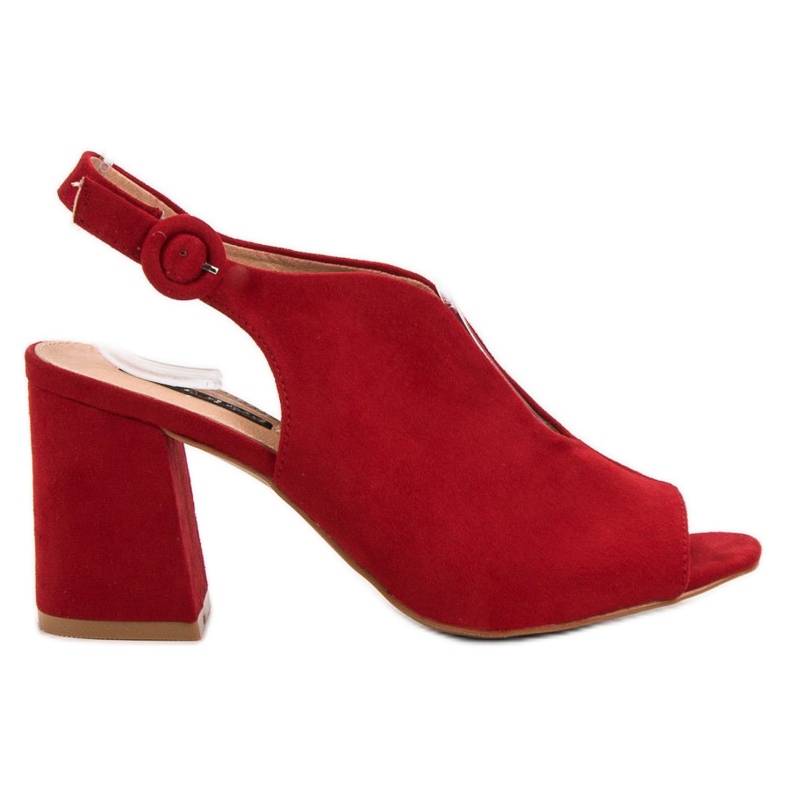 Milaya Elegantne zatvorene sandale crvena