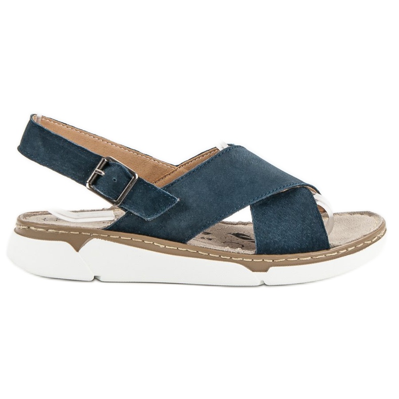 Filippo Kožne sandale na platformi plava