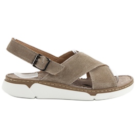 Filippo Kožne sandale na platformi smeđa