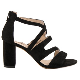 Evento Sandale od antilopa na šanku crna