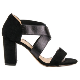 Evento Sandale na klizanje s elastičnom trakom crna