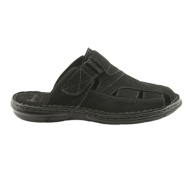 Muške papuče lagane PU American Club CY05 dolje crno