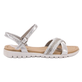 Groto Gogo Sandale s kristalima siva