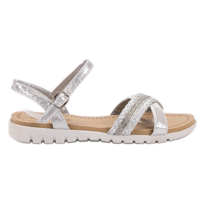 Groto Gogo Sandale s kristalima siva