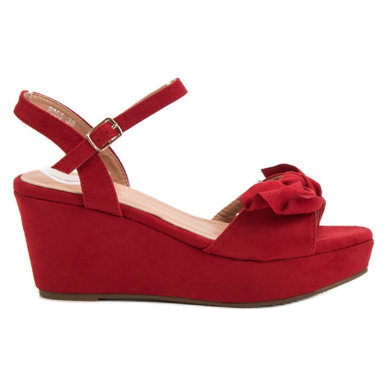 SHELOVET Sandale na platformi crvena