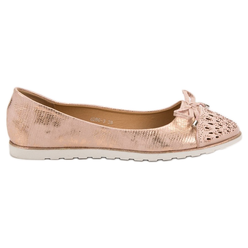SHELOVET Ležerne balerine žuta boja ružičasta