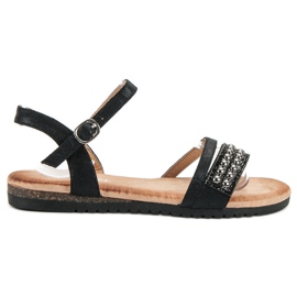 Groto Gogo Sandale sa sjajem crna