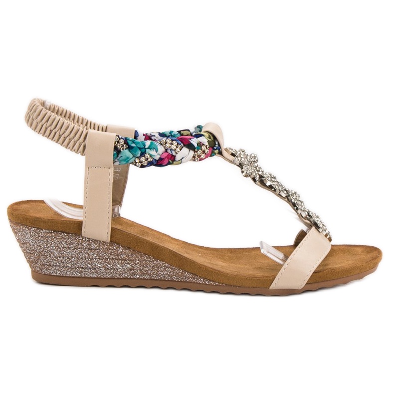 SHELOVET Sandale s ukrasima smeđa