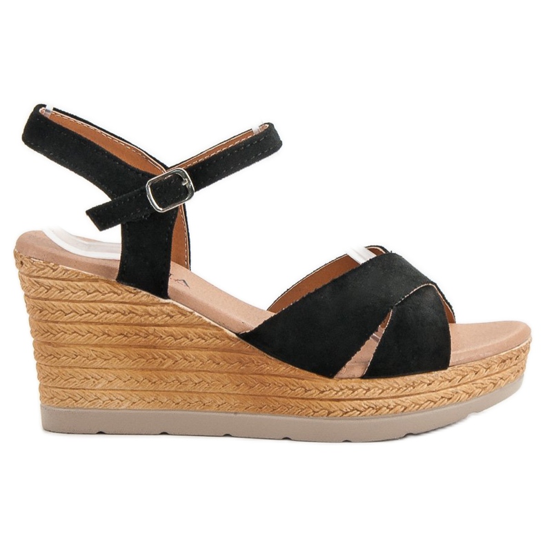 SHELOVET Crne sandale crno