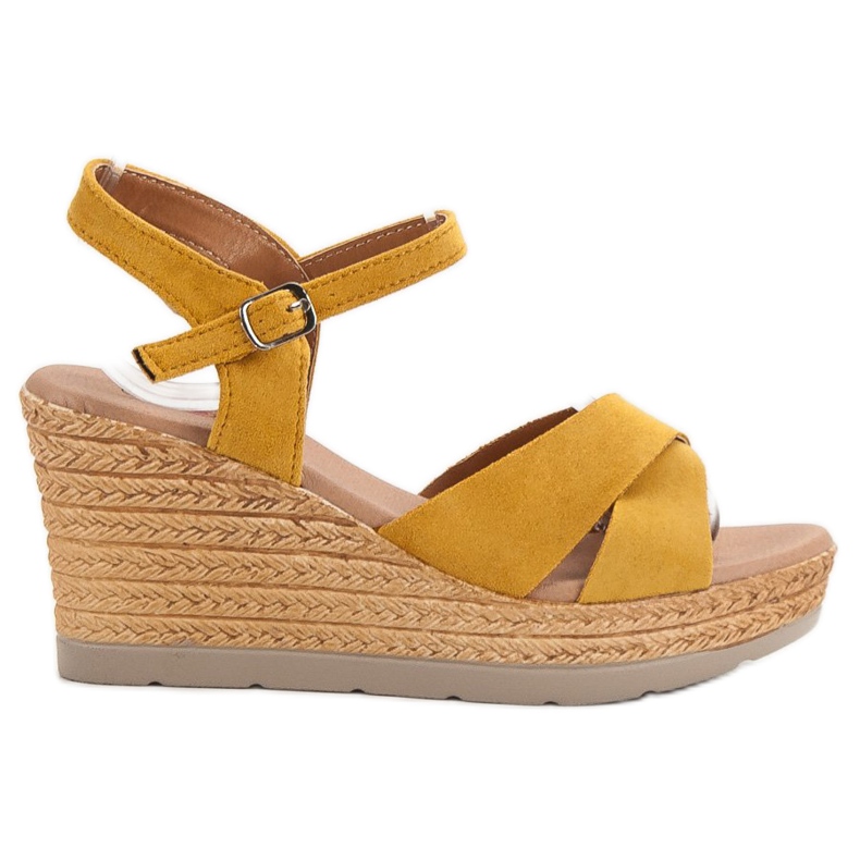 SHELOVET Senf sandale žuta boja