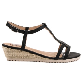 Kylie Udobne sandale na klin crna