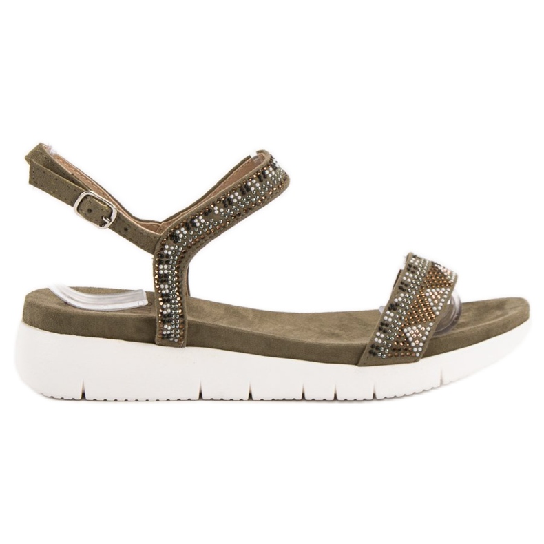 Kylie Sandale s Khaki klinom zelena