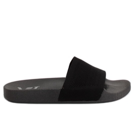 Crne papuče s pletenim remenom PT-110 Crna