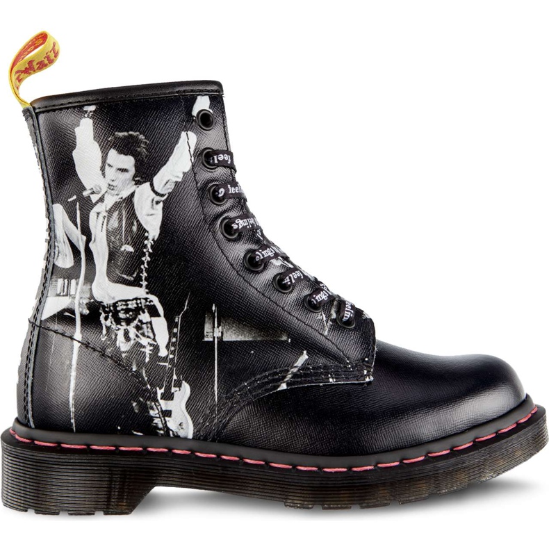 Dr. Martens 1460 Sex Pistols Vicious Black Sex Pistols Backhand Straw Grain crno