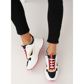 Višebojne sportske cipele BK008-47 WHITE / BLUE II-GAT bijela tamnoplava