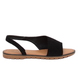 Crne ženske asimetrične sandale 982 Black crna