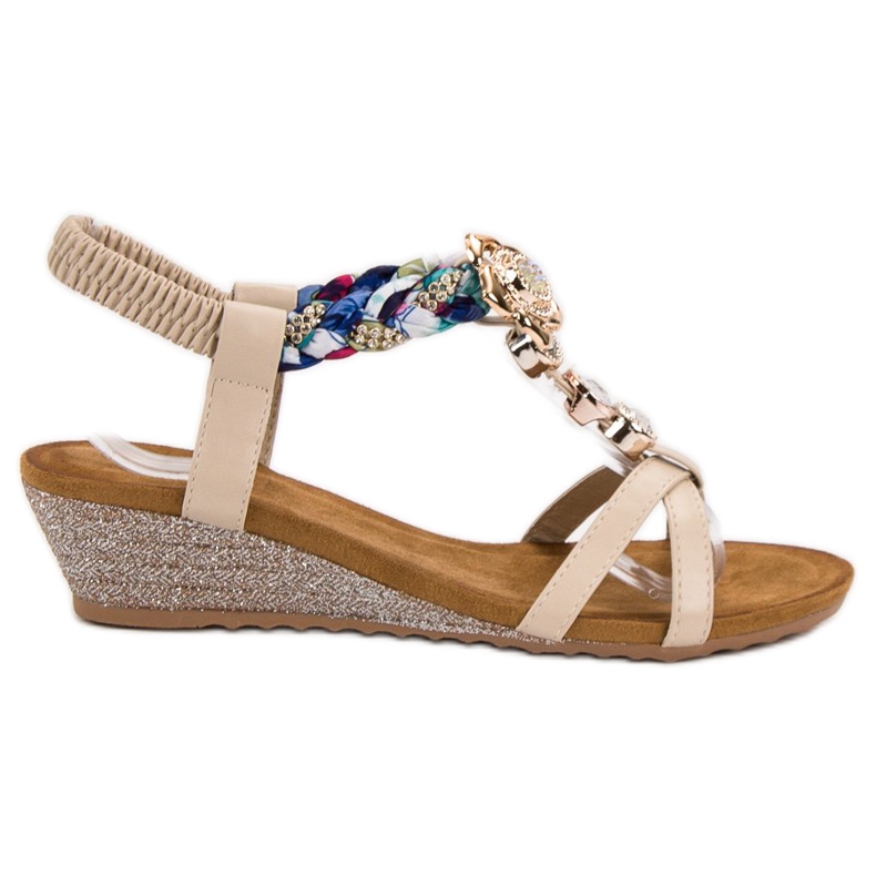 SHELOVET Sandale s ukrasima smeđa