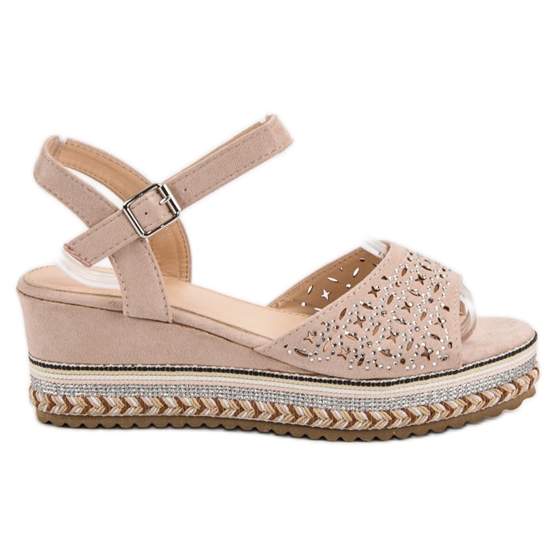 Groto Gogo Sandale od antilopa s kubnim cirkonijem smeđa