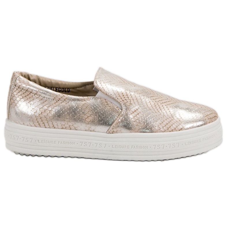 SHELOVET Slip On Animal Print tenisice žuta boja