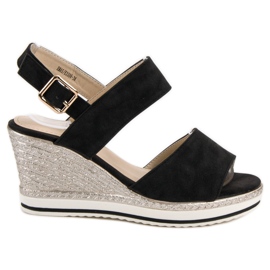 SHELOVET Svijetlo crne sandale crna