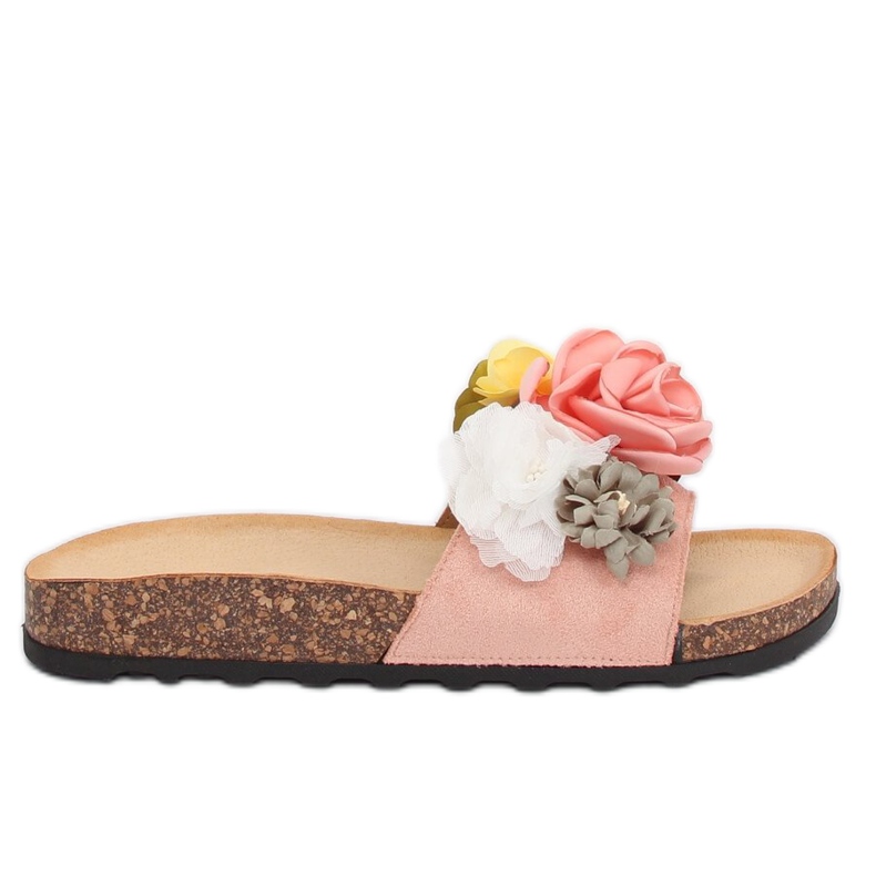 Papuče s cvijećem ružičaste 218-170 Ružičaste ružičasta