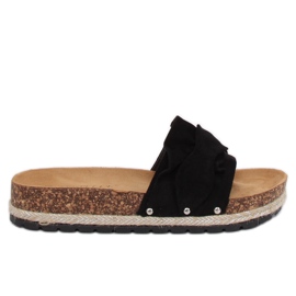 Crne papuče za espadrile BJS-002 Crne crna
