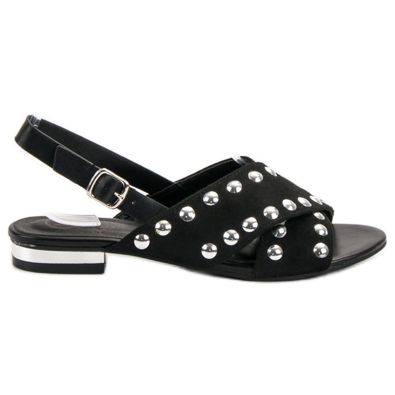 Kylie Crne sandale pričvršćene kopčom crno