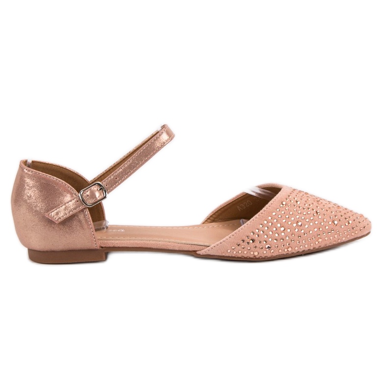 Primavera Pričvršćene balerine s kubnim cirkonijem ružičasta