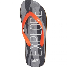 Papuče 4f M H4L19-KLM001 20S duboko crne / narančaste crna narančasta višebojan