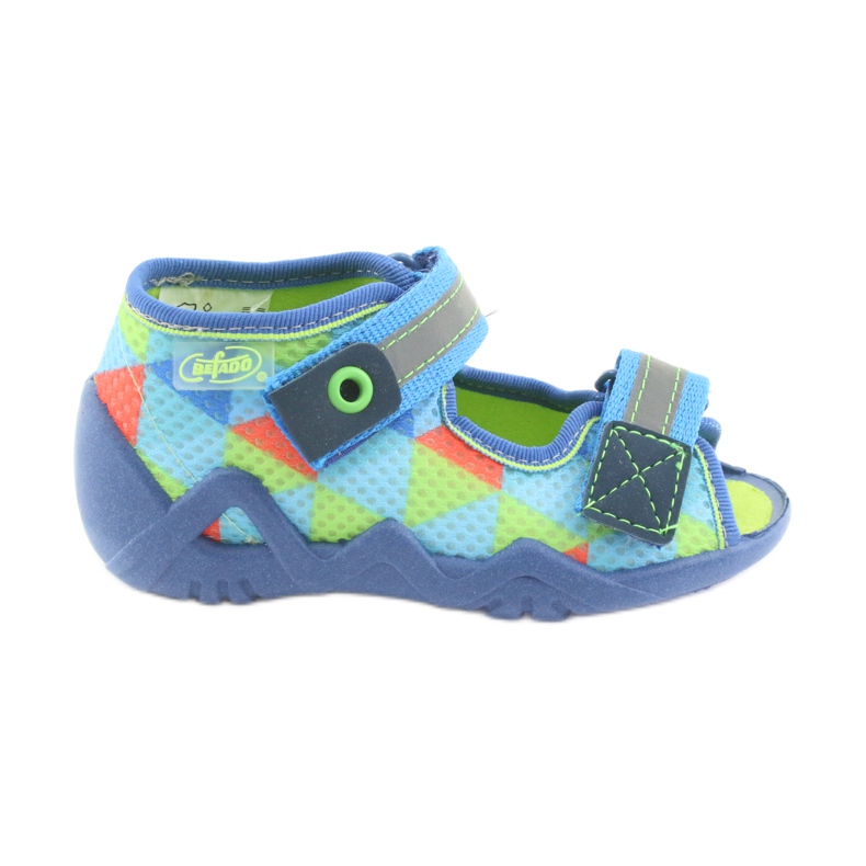 Plave, zelene Befado papuče 250P059 plava naranča zelena