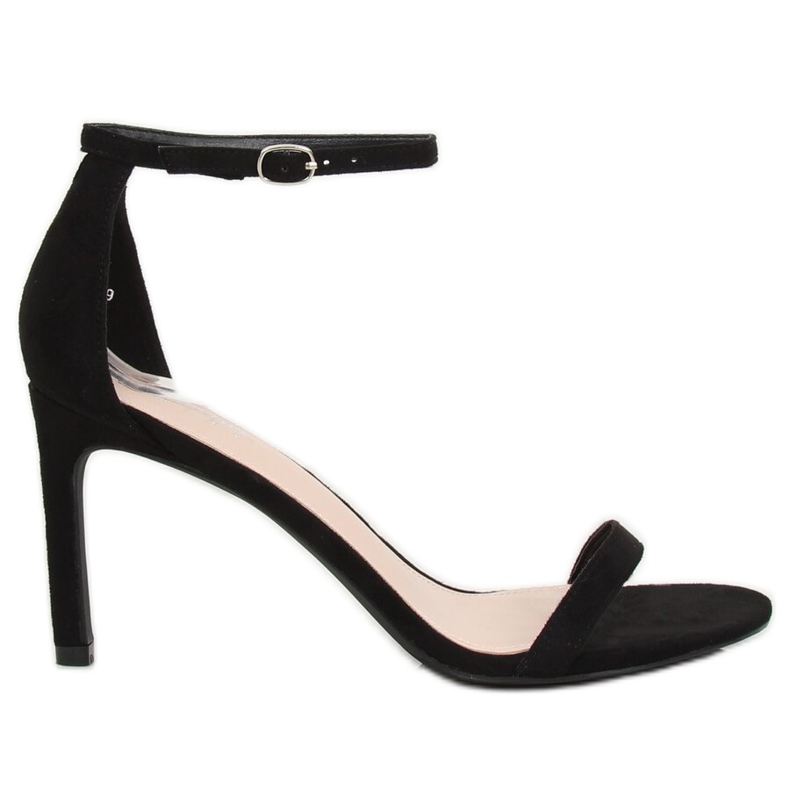 Crne sandale na visoku petu NF-31P Crna crno