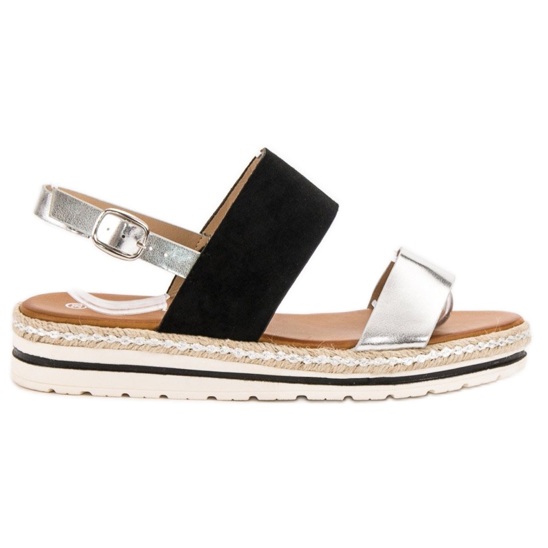 SHELOVET Udobne sandale crno siva