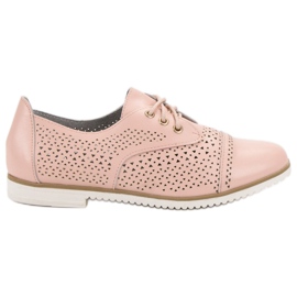 Mazaro Kožne ažurne cipele ružičasta