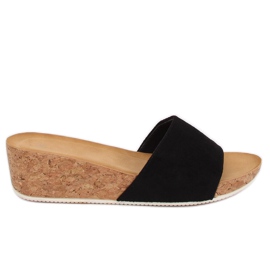 Crne G233 Crne papuče na klin crna