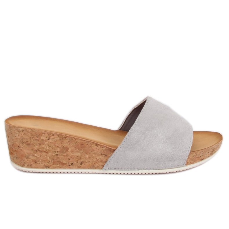 Sive papuče na klin G233 siva